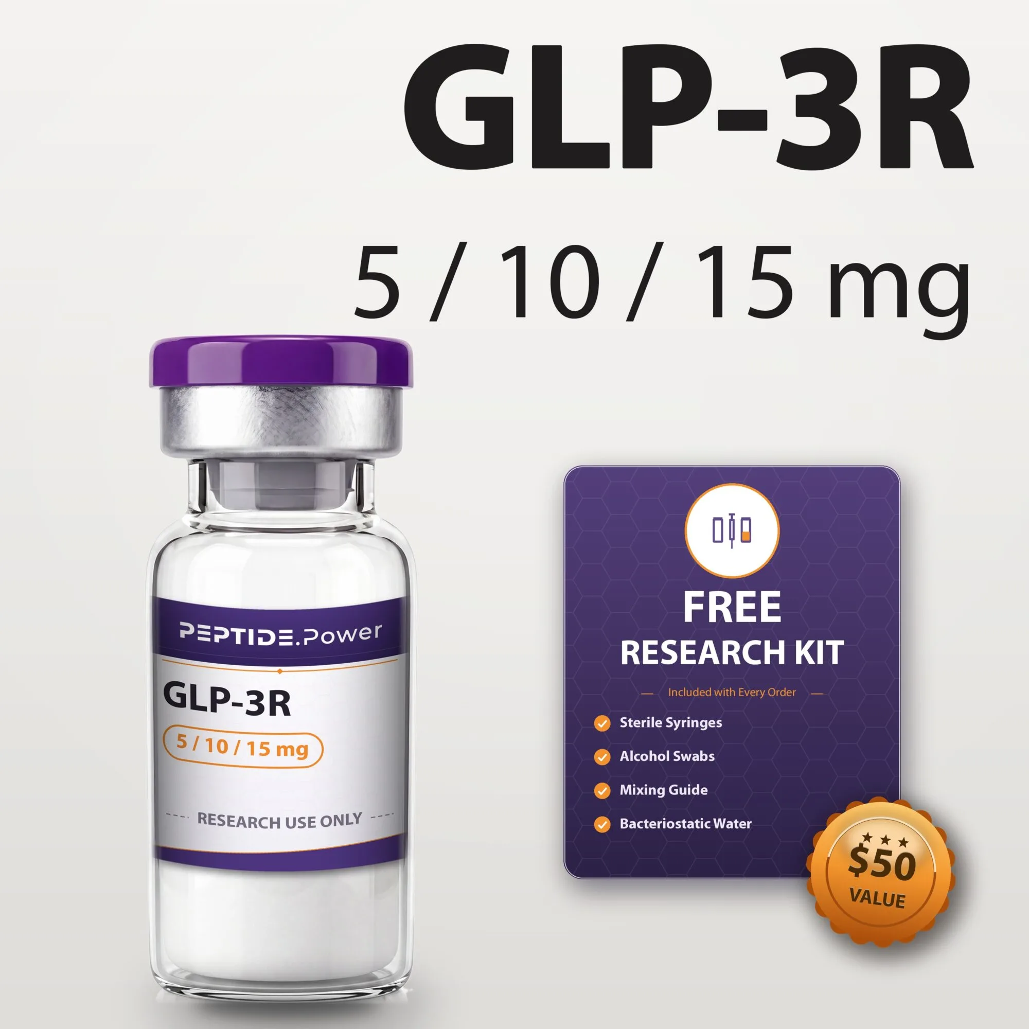 Premium Research Peptides GLP-3R 5 / 10 / 15 mg