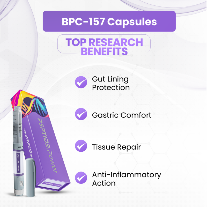 BPC-157 Capsules Benefits: Gut Lining Protection, Gastric Comfort, Tissue Repair, Anti-Inflammatory Action