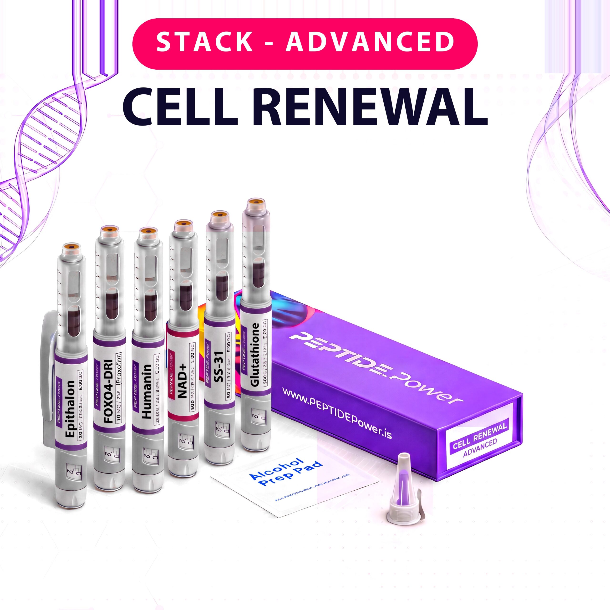 Cell Renewal - Advanced - PEPTIDE.Power Cell Renewal - Advanced - Research Peptide Vial Kit, 99%+ Purity (CoA) | PEPTIDE.Power