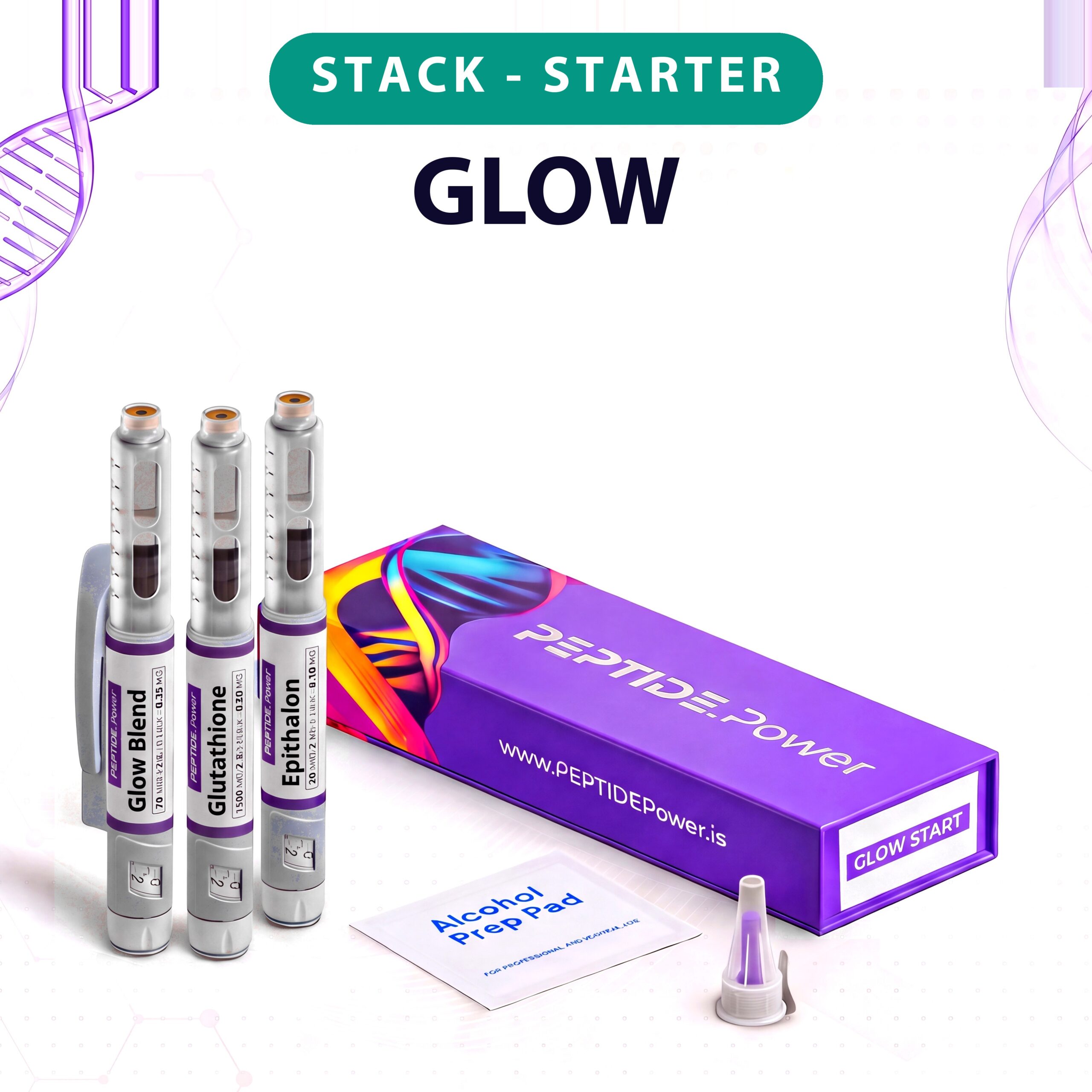 Glow - Start - PEPTIDE.Power Glow - Start - Research Peptide Vial Kit, 99%+ Purity (CoA) | PEPTIDE.Power