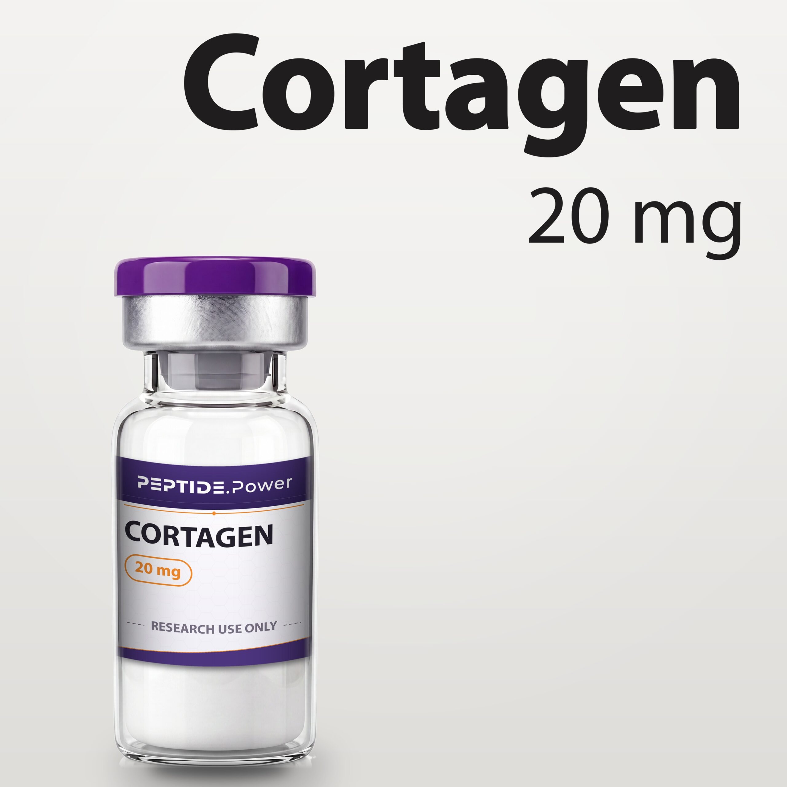 Cortagen - PEPTIDE.Power Cortagen: 20 mg - Research Peptide Vial Kit, 99%+ Purity (CoA) | PEPTIDE.Power