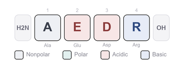 Amino-acid sequence of Cardiogen - Synthetic Peptide (Ala-Glu-Asp-Arg), Research Reference Material
